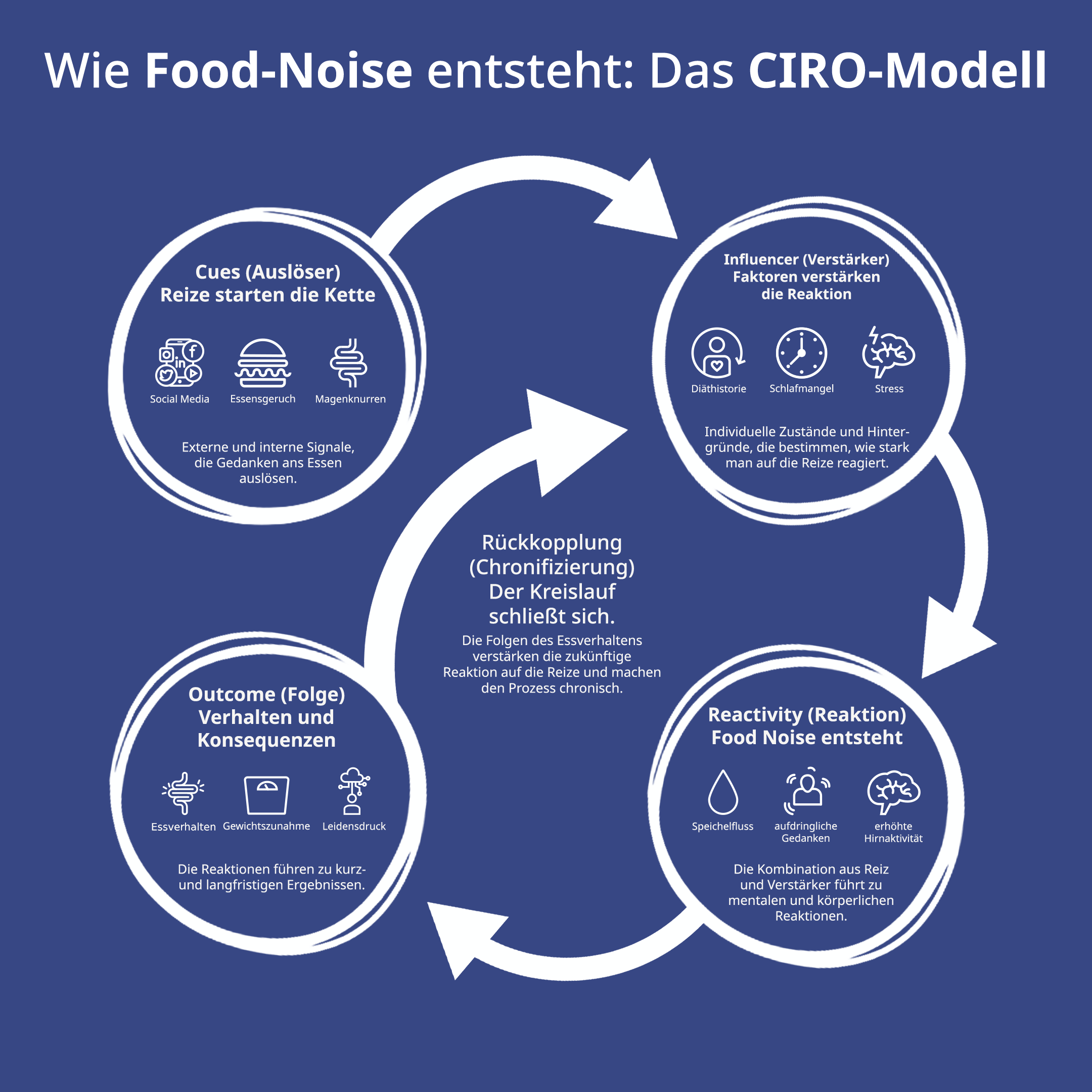 Im CIRO-Modell zeigt sich der Kreislauf hinter Food Noise