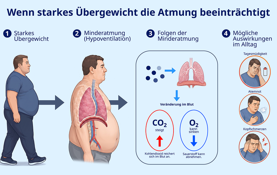 Die Auswirkungen des Hypoventilationssyndroms im Überblick. 